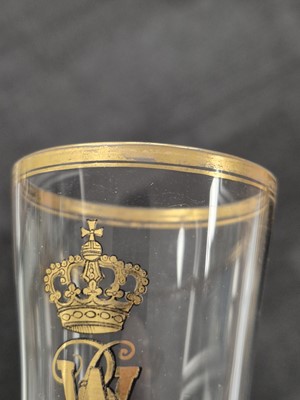 Lot 176 - A SET OF TEN LATE 19TH CENTURY GILDED CHAMPAGNE GLASSES FROM THE IMPERIAL SERVICE OF KAISER WILHELM