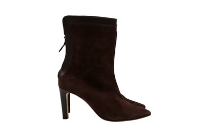 Lot 74 - Manolo Blahnik Brown Heeled Ankle Boot - Size 37.5