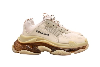 Lot 120 - Balenciaga Sand Clear Sole Triple S Trainer - Size 37