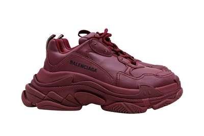 Lot 3 - Balenciaga Burgundy Triple S Trainer - Size 37