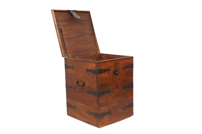 Lot 278 - AN INDIAN SHEESHAM WOOD TRUNK, LATE 20TH 20TH CENTURY