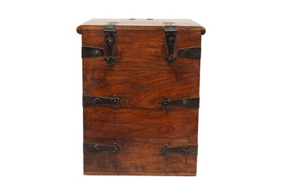 Lot 278 - AN INDIAN SHEESHAM WOOD TRUNK, LATE 20TH 20TH CENTURY