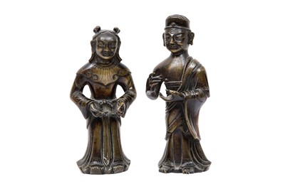 Lot 572 - TWO CHINESE BRONZE FIGURES