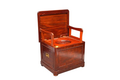 Lot 348 - AN EARLY VICTORIAN MAHOGANY BOX COMMODE, MID 19TH CENTURY