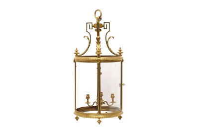 Lot 104 - A FRENCH EMPIRE STYLE GILT BRONZE LANTERN