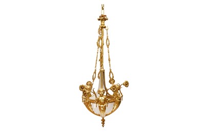 Lot 395 - A 19TH CENTURY STYLE ORMULU CHANDELIER