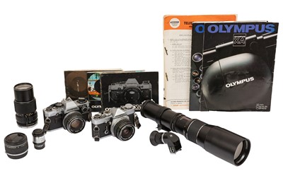 Lot 1043 - A Two Camera Olympus OM Outfit