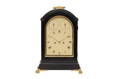 Lot 400 - A GEORGE III EBONISED TABLE/BRACKET CLOCK WITH TRIP-HOUR REPEAT, CIRCA 1800