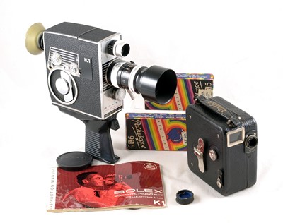 Lot 198 - A Bolex K1 Zoom Reflex Double 8mm Cine Camera & a Pathe 9.5mm