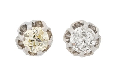 Lot 408 - A PAIR OF DIAMOND STUDS