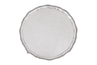 Lot 473 - An Edward VIII sterling silver salver, Sheffield 1936 by James Dixon and Sons