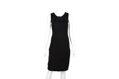 Lot 250 - Chanel Black Silk Jacquard Knit Sleeveless Dress - Size 38