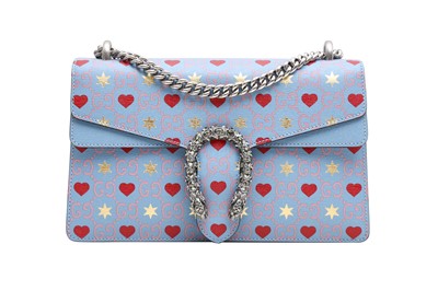 Lot 163 - Gucci Blue GG Valentine Hearts Dionysus Bag