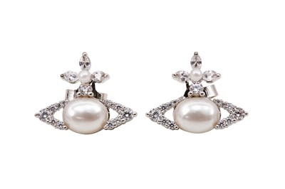 Lot 256 - Vivienne Westwood Crystal Orb Pierced Earrings