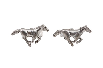 Lot 347 - Dunhill Silver Race Horse Cufflinks