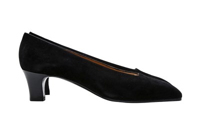 Lot 241 - Hermes Black Square Toe Heeled Pump - Size 39