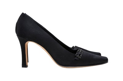 Lot 212 - Jimmy Choo Black Evening Heeled Pump - Size 38.5