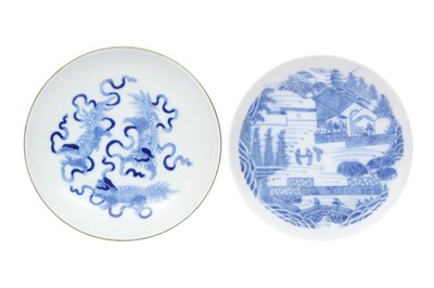 Lot 445 - TWO CHINESE 'BLEU DE HUE' DISHES FOR THE VIETNAMESE MARKET