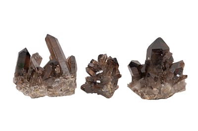 Lot 237 - THREE SMOKY QUARTZ CLUSTERS