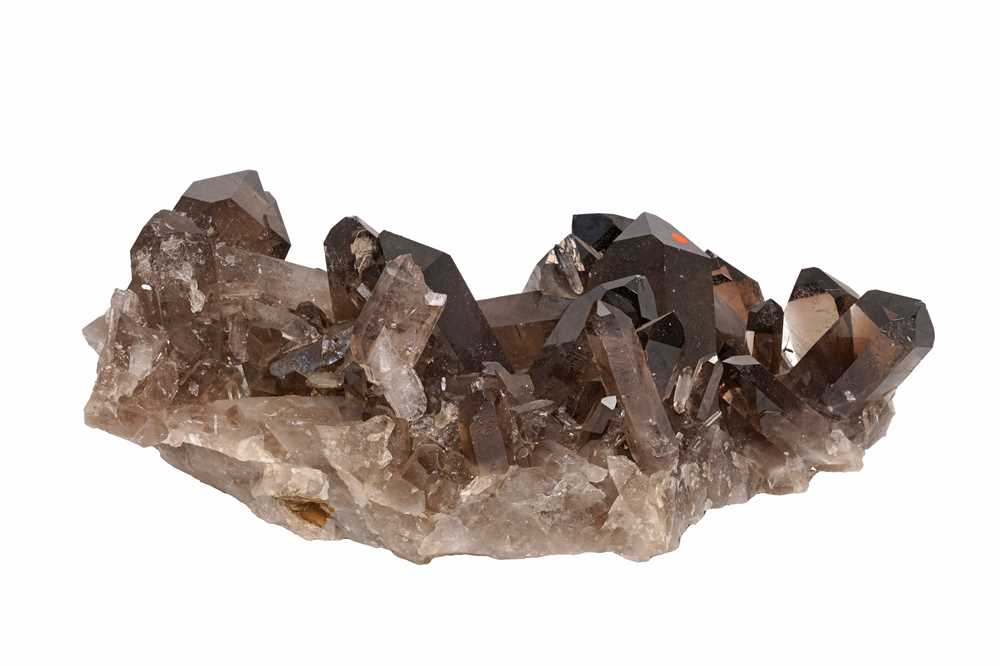 Lot 59 - A LARGE SMOKY QUARTZ CLUSTER