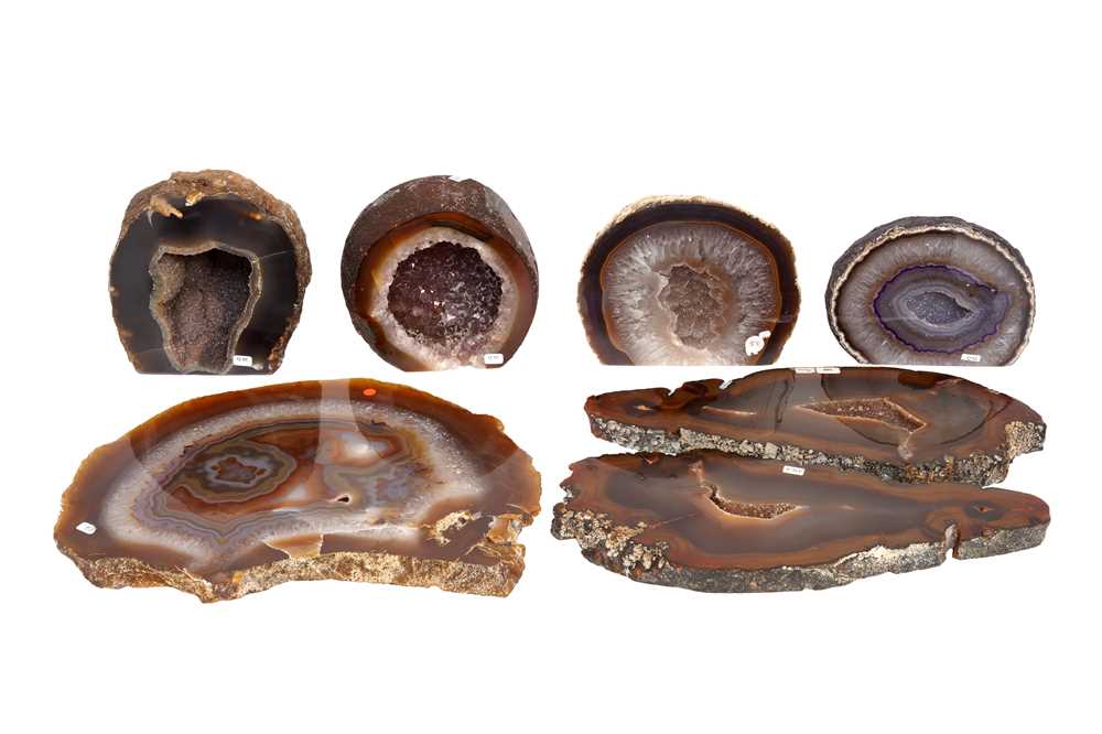 Lot 56 - A GROUP OF AGATE GEODES AND AGATE SLICES