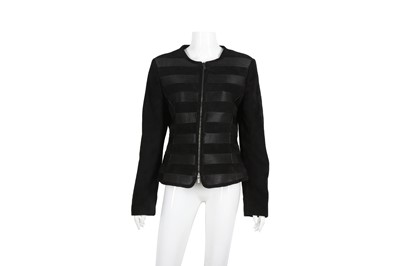 Lot 222 - Armani Collezioni Black Suede Ridged Jacket - Size 46