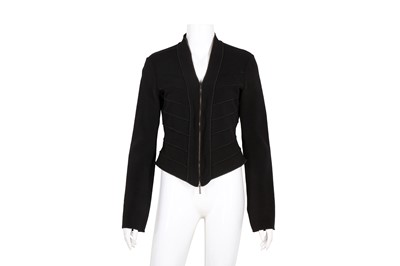 Lot 217 - Armani Collezioni Black Bandage Jacket - Size 46