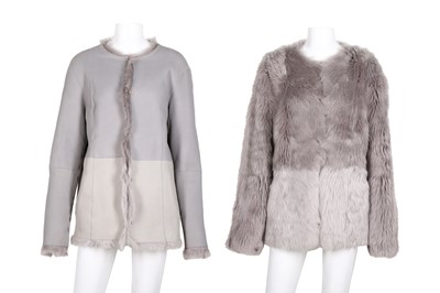 Lot 196 - Escada Sport Grey Shearling Reversible Jacket