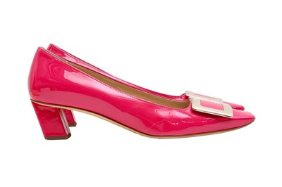 Lot 13 - Roger Vivier Fuchsia Belle Vivier Heeled Pump - Size 38