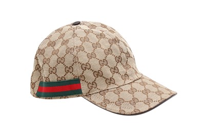 Lot 117 - Gucci Beige GG Monogram Web Baseball Cap - Size M