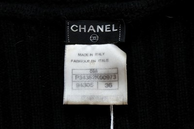 Lot 244 - Chanel Black Cashmere Textured Knit Dress - Size 36