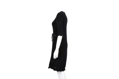 Lot 244 - Chanel Black Cashmere Textured Knit Dress - Size 36