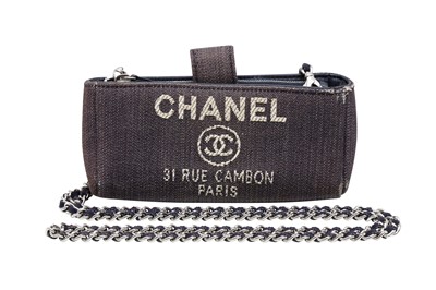 Lot 171 - Chanel Denim Blue Deauville Pouch On Chain