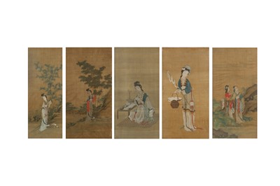 Lot 381 - QIU YING (follower of, 1494 – 1552); WANG ZHENPENG (follower of 13 – 14th Century); ANONYMOUS 仇英（傳）；王振鵬（傳）