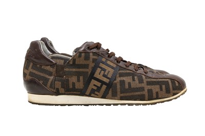 Lot 59 - Fendi Brown FF Zucca Monogram Sneaker - Size 39