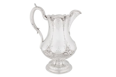 Lot A large mid-19th century American silver pitcher jug, Boston, Massachusetts circa 1860 by Jones, Shreve, Brown and Co (active circa 1855-60)