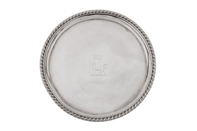 Lot 515 - Earl Grosvenor - A George III sterling silver waiter, London 1785 by John Crouch I and Thomas Hannam