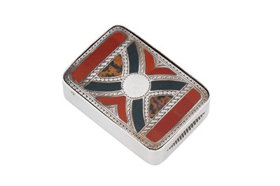 Lot 97 - A Victorian sterling silver and hardstone vesta case, Birmingham 1897 by James Fenton