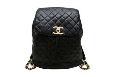 Lot 295 - Chanel Black CC Drawstring Backpack