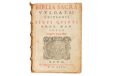 Lot 20 - Bibles. Biblia sacra. 1593 & Bible Containing the Old Testament and the New, 1655