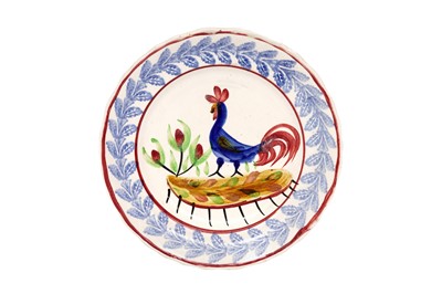 Lot 191 - A LLANELLY POTTERY COCKEREL PLATE