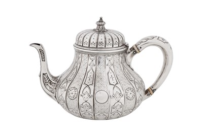 Lot 509 - A Victorian sterling silver teapot, London 1862 by William Wrangham Williams