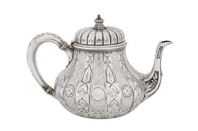 Lot A Victorian sterling silver teapot, London 1862 by William Wrangham Williams