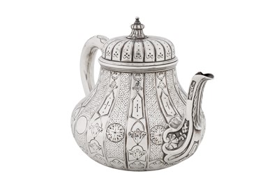 Lot 509 - A Victorian sterling silver teapot, London 1862 by William Wrangham Williams