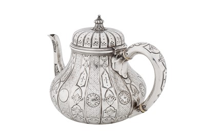 Lot 509 - A Victorian sterling silver teapot, London 1862 by William Wrangham Williams