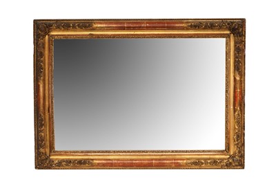 Lot 375 - A VICTORIAN RECTANGULAR GILT FRAMED MIRROR