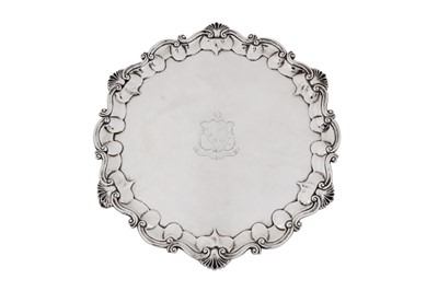 Lot 521 - An early Victorian sterling silver salver, London 1837 by James Charles Edington