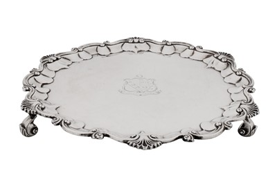 Lot 521 - An early Victorian sterling silver salver, London 1837 by James Charles Edington