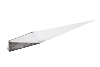 Lot An Elizabeth II modernist ‘electro textured’ sterling silver paperknife, London 1971 by George Grant McDonald (b. 1947, reg. 25th March 1966)