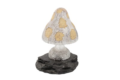 Lot 462 - An Elizabeth II sterling silver parcel gilt novelty surprise mushroom, London 1979 by Christopher Nigel Lawrence (b.1936)